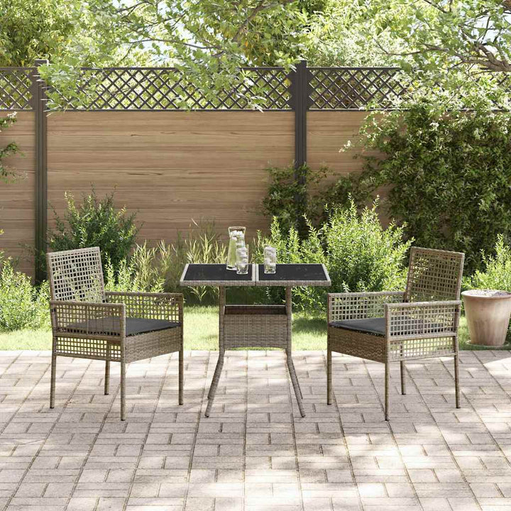 Have Spisebordssæt 3 pcs Grå Poly rattan