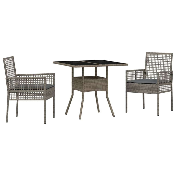 Have Spisebordssæt 3 pcs Grå Poly rattan