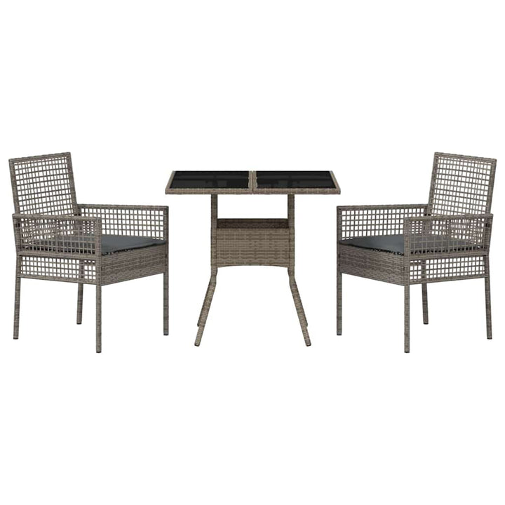 Have Spisebordssæt 3 pcs Grå Poly rattan