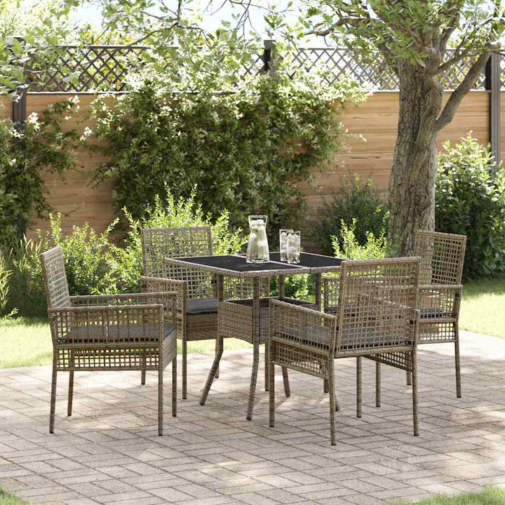 Have Spisebordssæt 5 pcs Grå Poly rattan