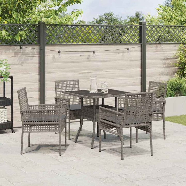 Have Spisebordssæt 5 pcs Grå Poly rattan