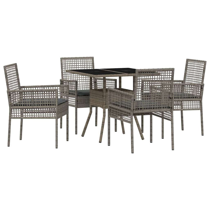 Have Spisebordssæt 5 pcs Grå Poly rattan