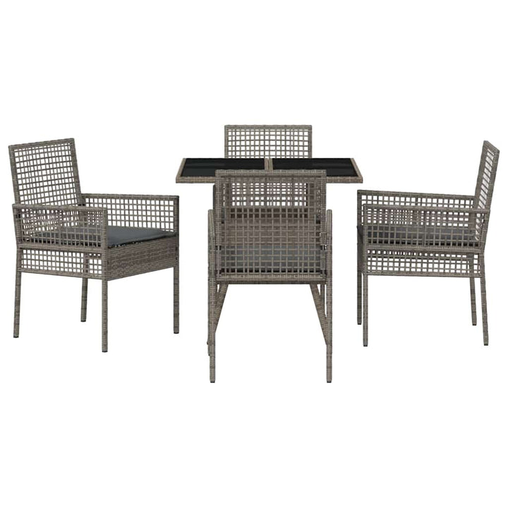 Have Spisebordssæt 5 pcs Grå Poly rattan