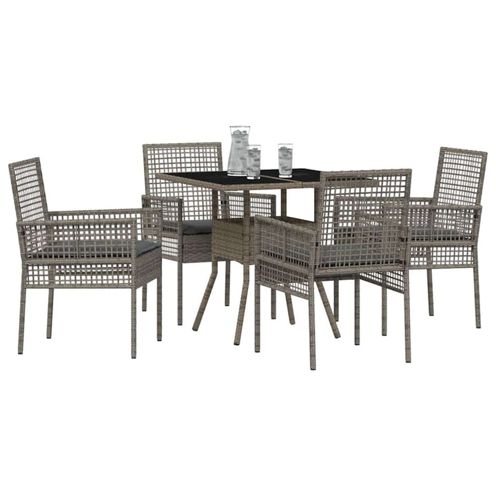 Have Spisebordssæt 5 pcs Grå Poly rattan
