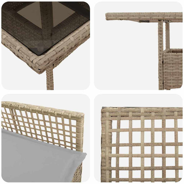 Have Spisebordssæt 3 pcs Beige Poly rattan