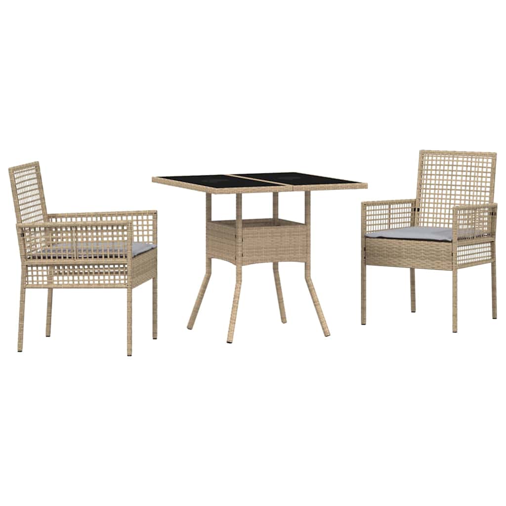 Have Spisebordssæt 3 pcs Beige Poly rattan