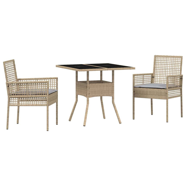 Have Spisebordssæt 3 pcs Beige Poly rattan