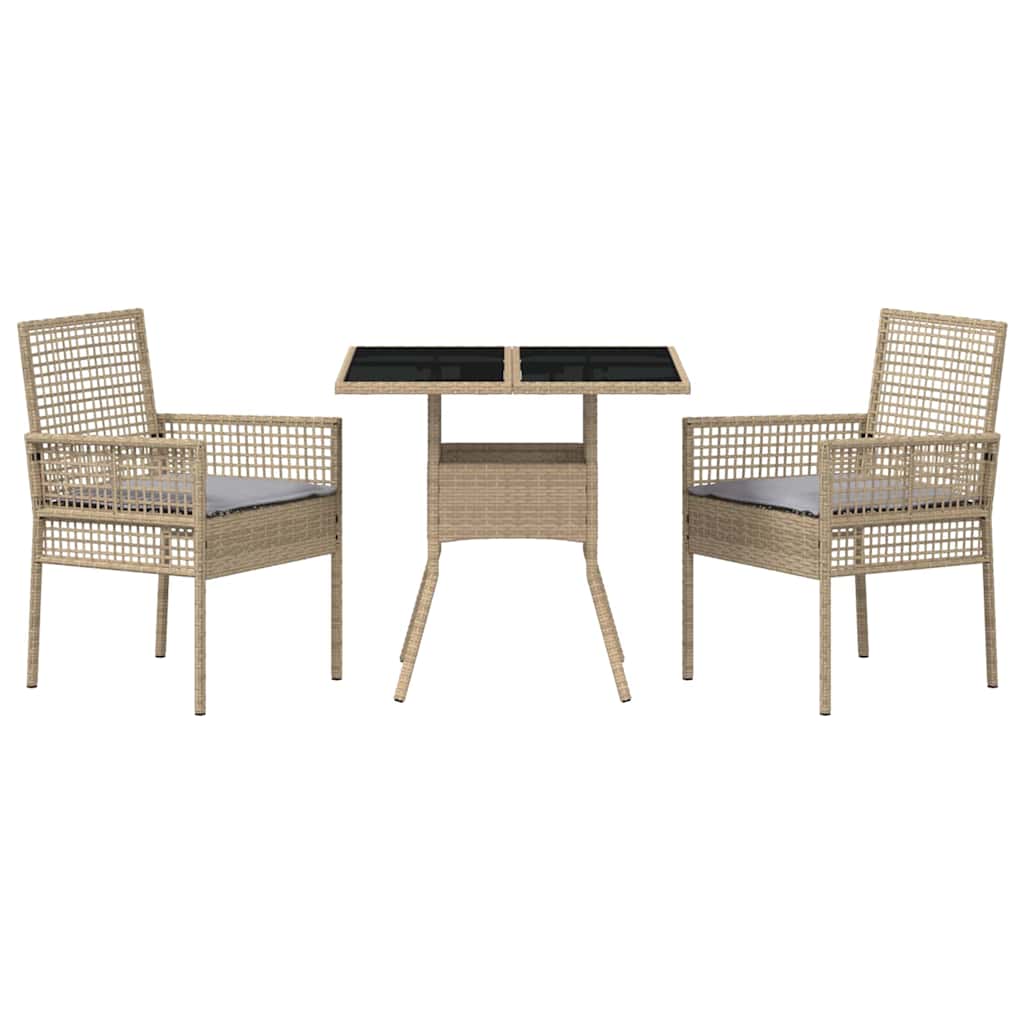 Have Spisebordssæt 3 pcs Beige Poly rattan