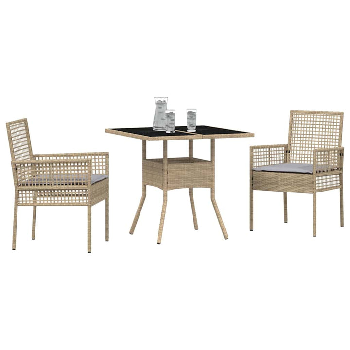 Have Spisebordssæt 3 pcs Beige Poly rattan
