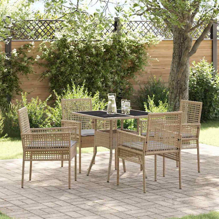 Have Spisebordssæt 5 pcs Beige Poly rattan