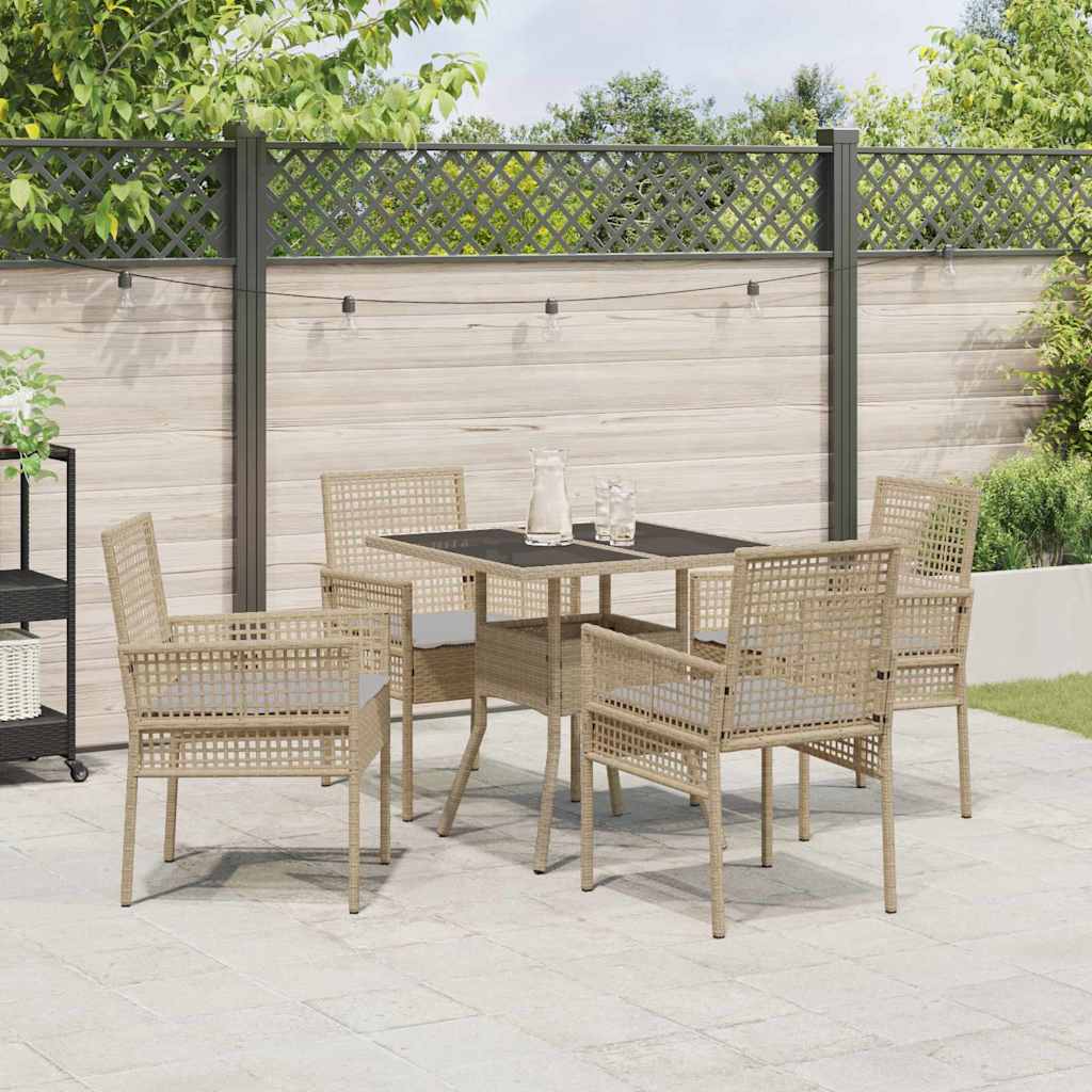 Have Spisebordssæt 5 pcs Beige Poly rattan