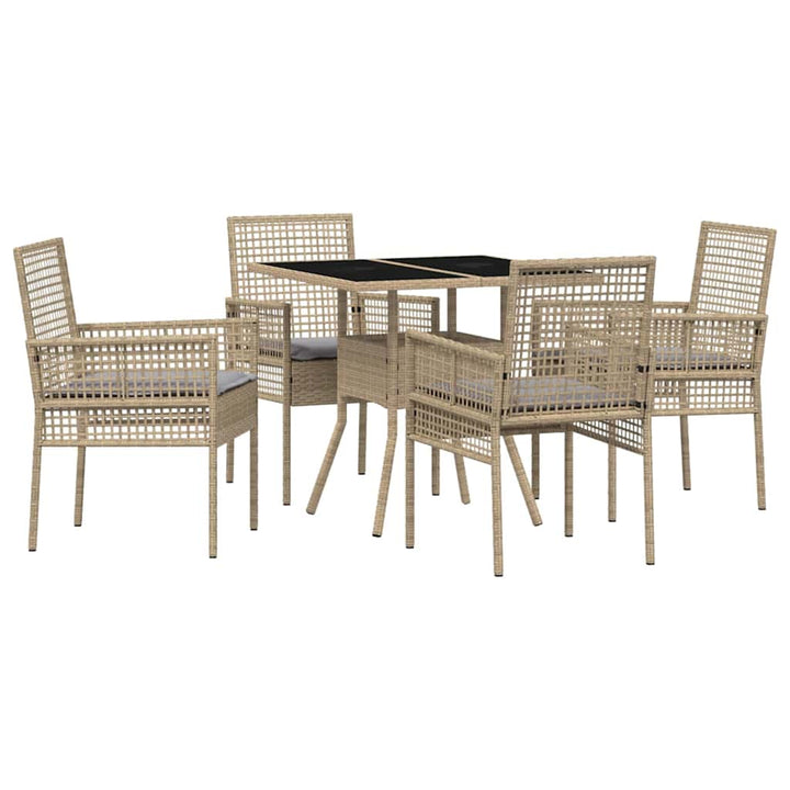 Have Spisebordssæt 5 pcs Beige Poly rattan