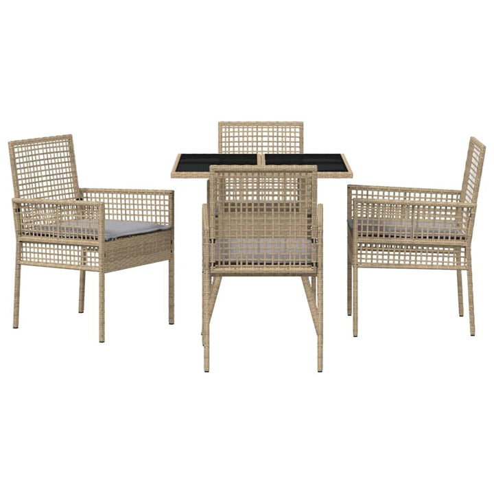 Have Spisebordssæt 5 pcs Beige Poly rattan