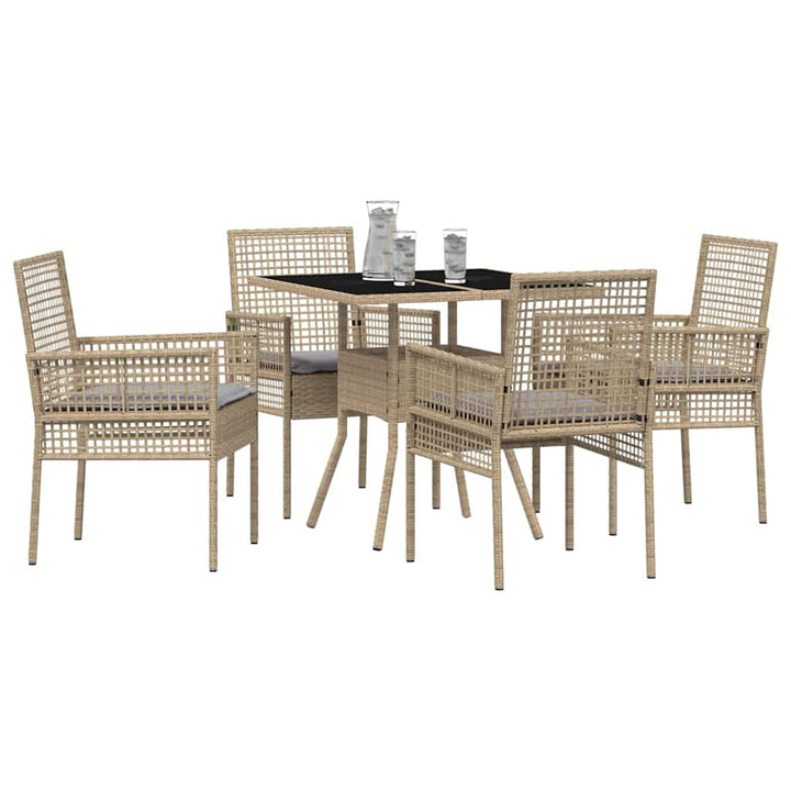 Have Spisebordssæt 5 pcs Beige Poly rattan