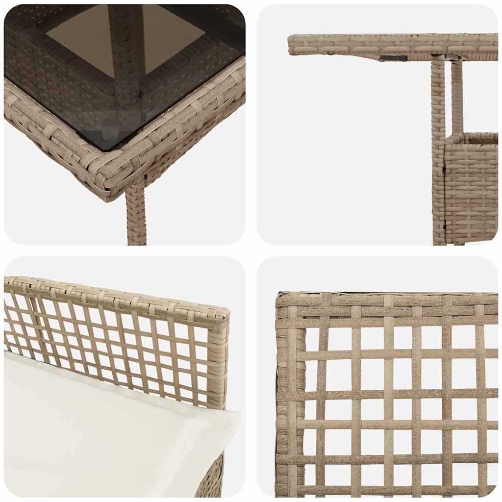 Have Spisebordssæt 3 pcs Beige Poly rattan