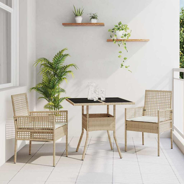Have Spisebordssæt 3 pcs Beige Poly rattan