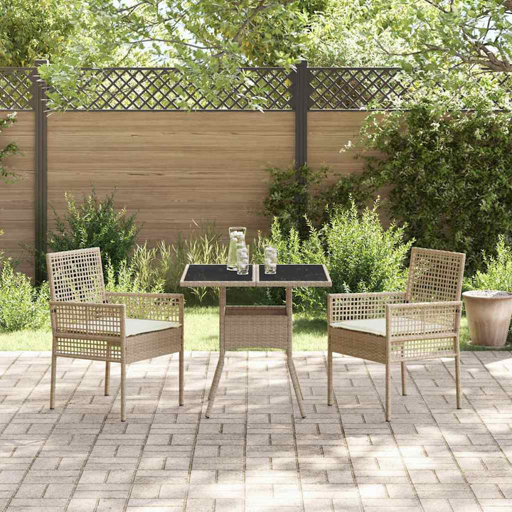Have Spisebordssæt 3 pcs Beige Poly rattan