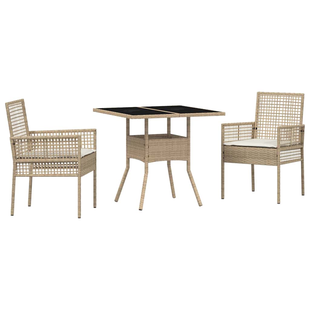 Have Spisebordssæt 3 pcs Beige Poly rattan