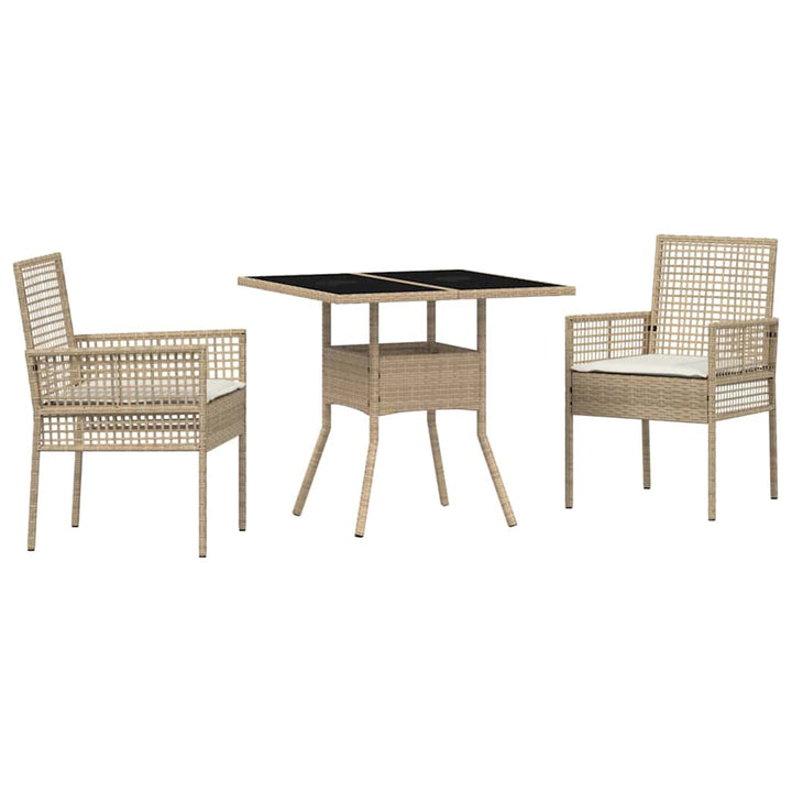 Have Spisebordssæt 3 pcs Beige Poly rattan