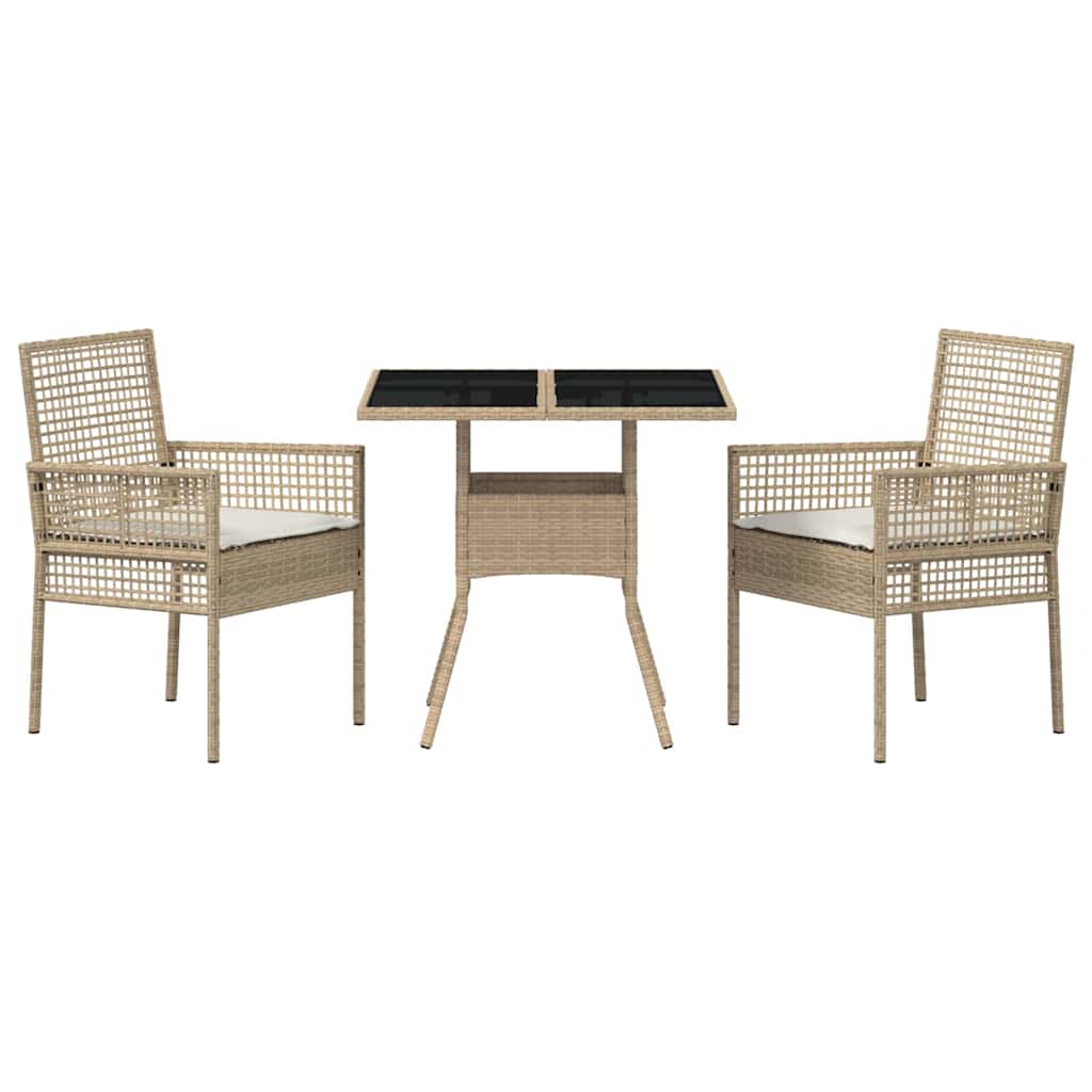 Have Spisebordssæt 3 pcs Beige Poly rattan