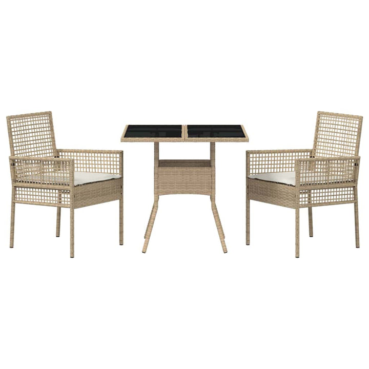 Have Spisebordssæt 3 pcs Beige Poly rattan