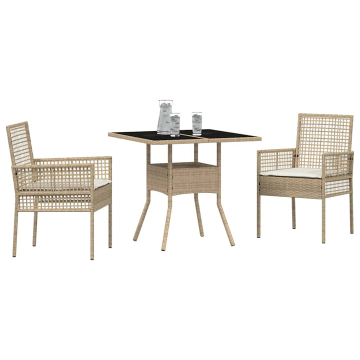 Have Spisebordssæt 3 pcs Beige Poly rattan