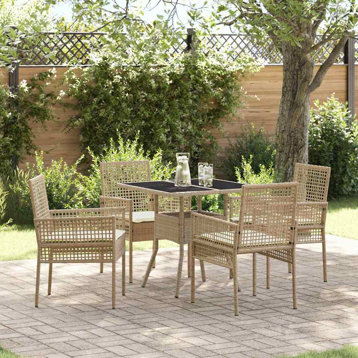 Have Spisebordssæt 5 pcs Beige Poly rattan
