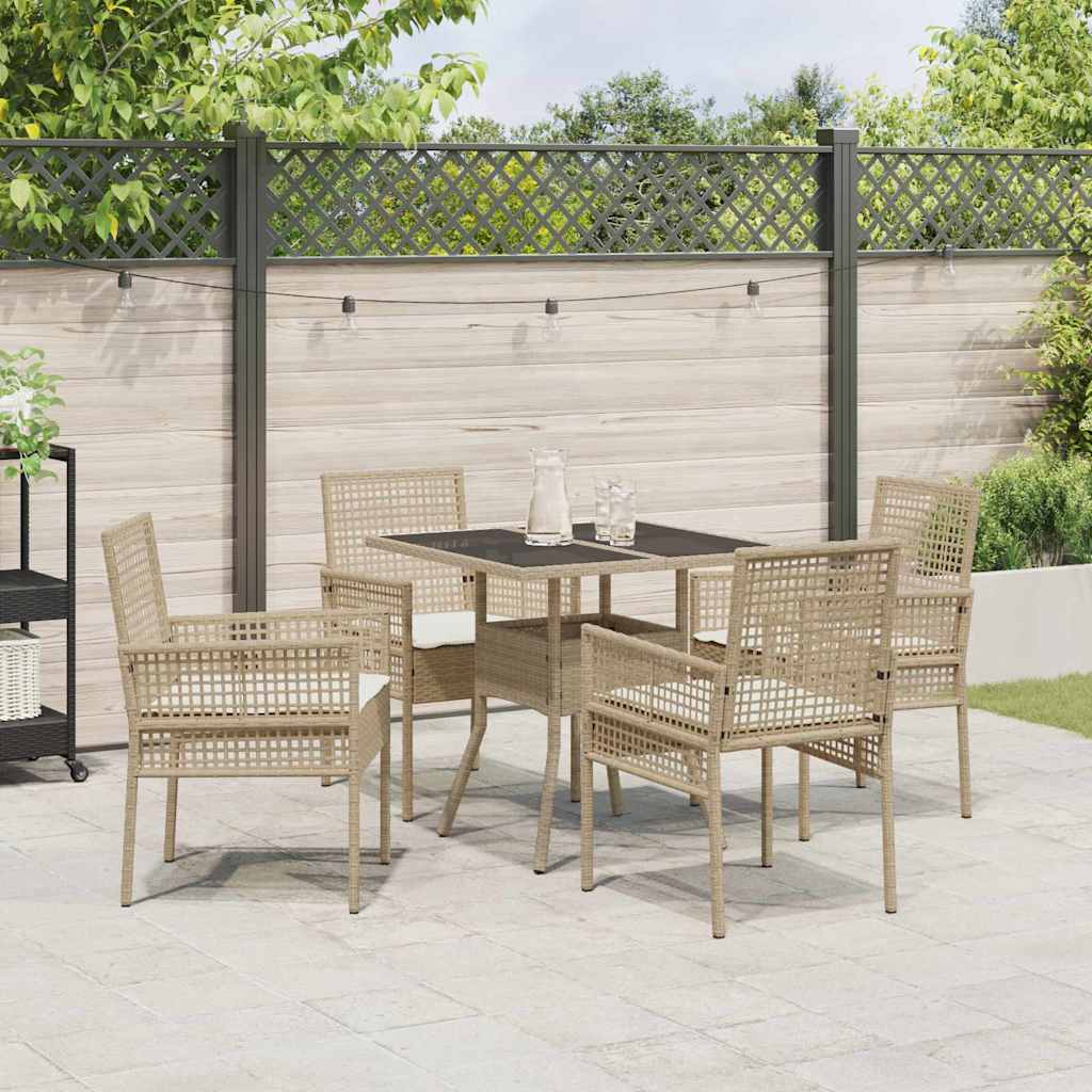 Have Spisebordssæt 5 pcs Beige Poly rattan