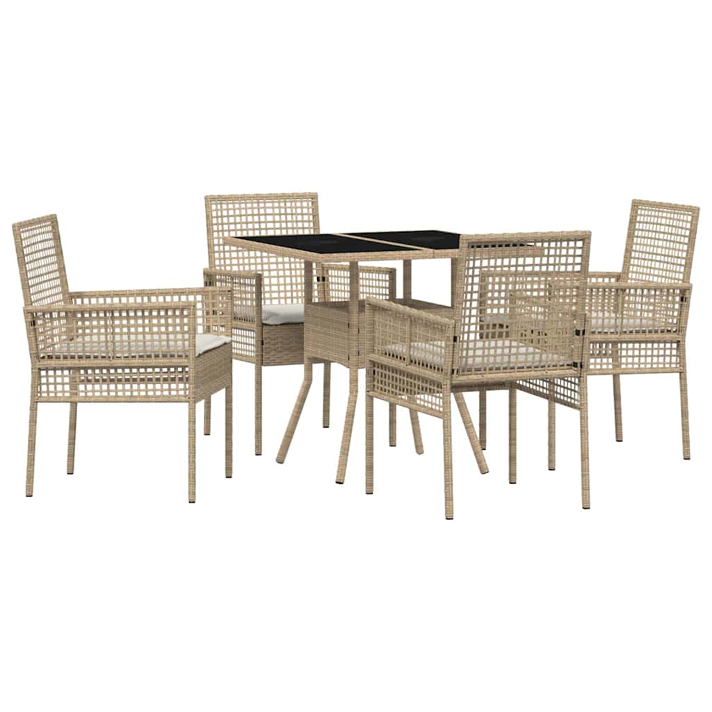 Have Spisebordssæt 5 pcs Beige Poly rattan