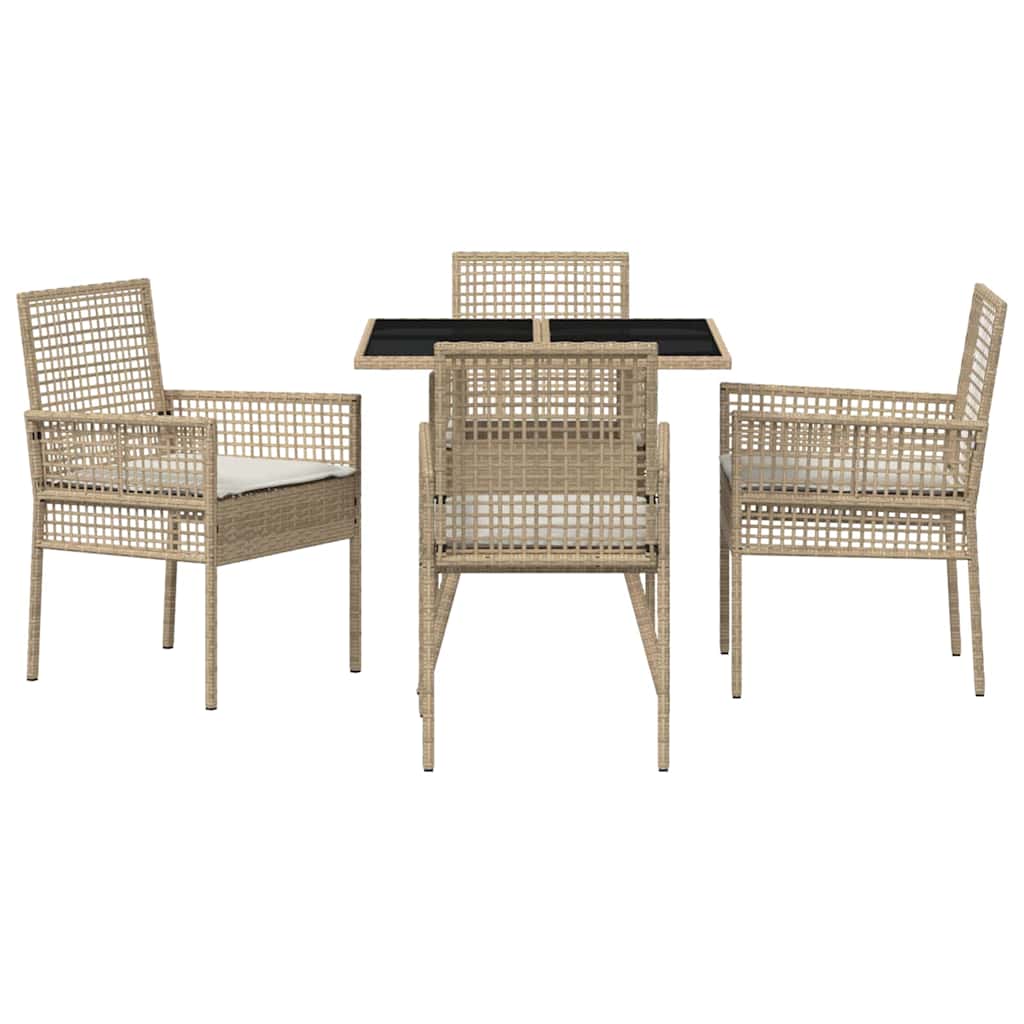 Have Spisebordssæt 5 pcs Beige Poly rattan