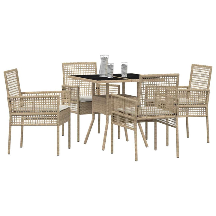 Have Spisebordssæt 5 pcs Beige Poly rattan