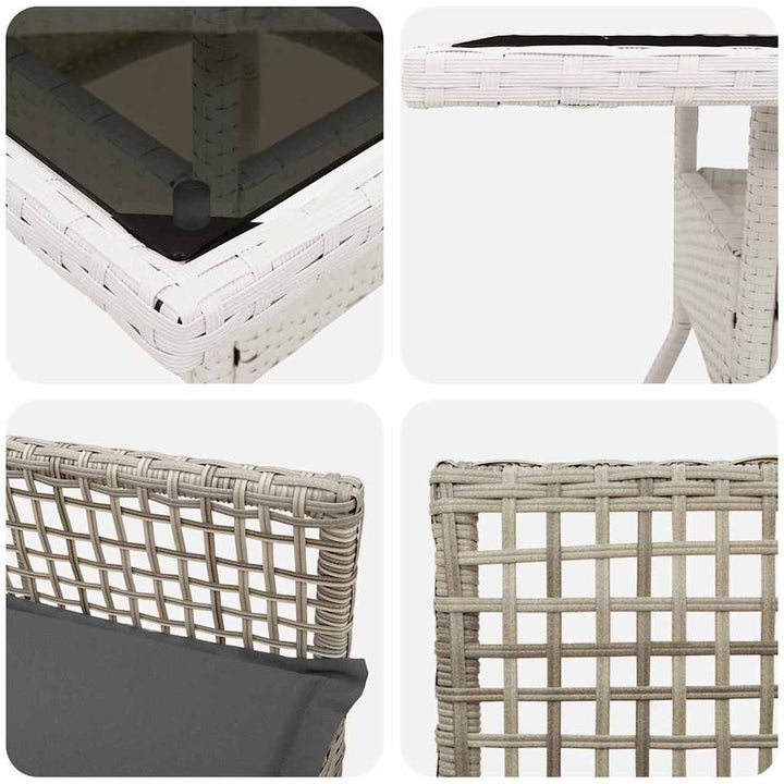 Have Spisebordssæt 3 pcs Grå Poly rattan