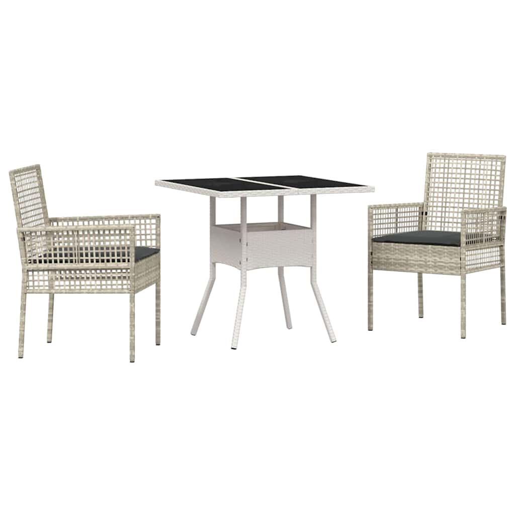 Have Spisebordssæt 3 pcs Grå Poly rattan