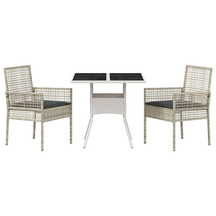 Have Spisebordssæt 3 pcs Grå Poly rattan