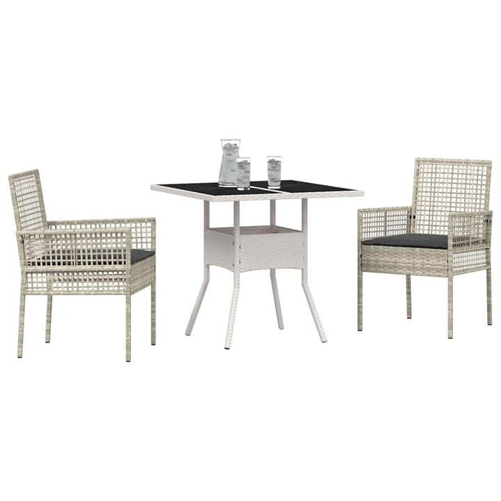 Have Spisebordssæt 3 pcs Grå Poly rattan