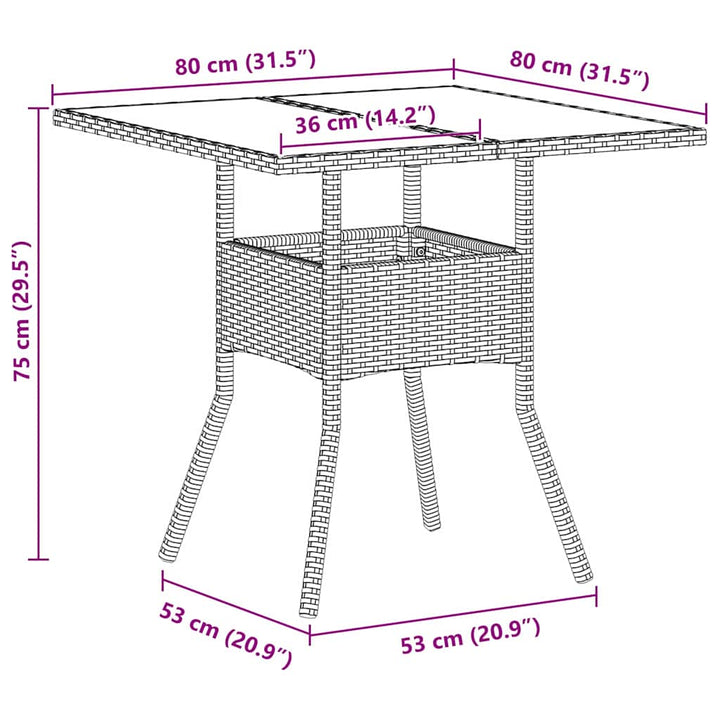 Have Spisebordssæt 3 pcs Grå Poly rattan