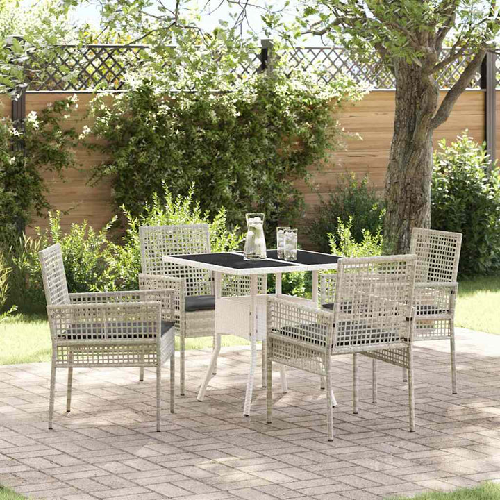 Have Spisebordssæt 5 pcs Grå Poly rattan