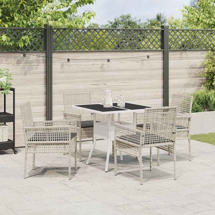 Have Spisebordssæt 5 pcs Grå Poly rattan
