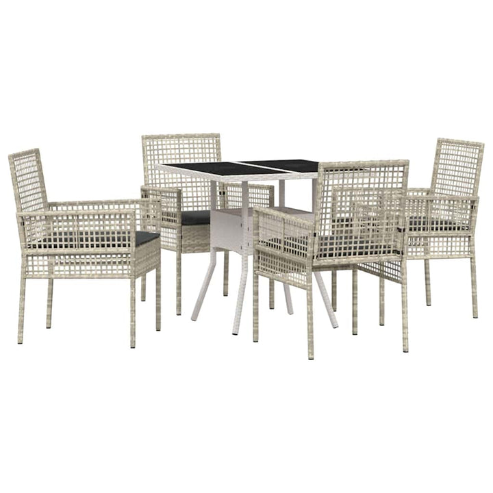 Have Spisebordssæt 5 pcs Grå Poly rattan