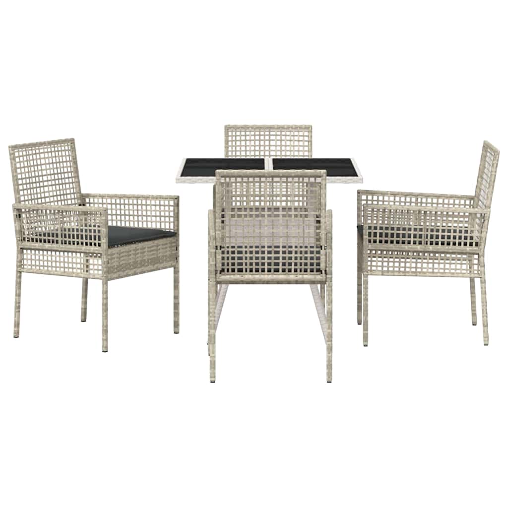 Have Spisebordssæt 5 pcs Grå Poly rattan