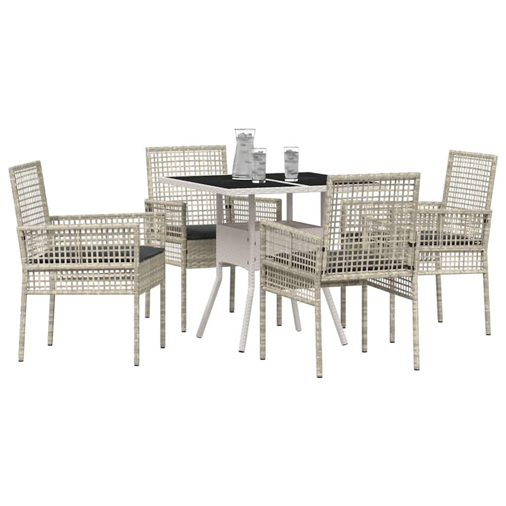 Have Spisebordssæt 5 pcs Grå Poly rattan