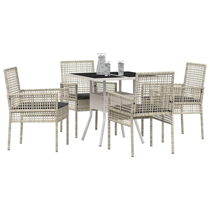 Have Spisebordssæt 5 pcs Grå Poly rattan
