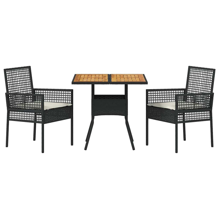 Have Spisebordssæt 3 pcs Sort Poly rattan