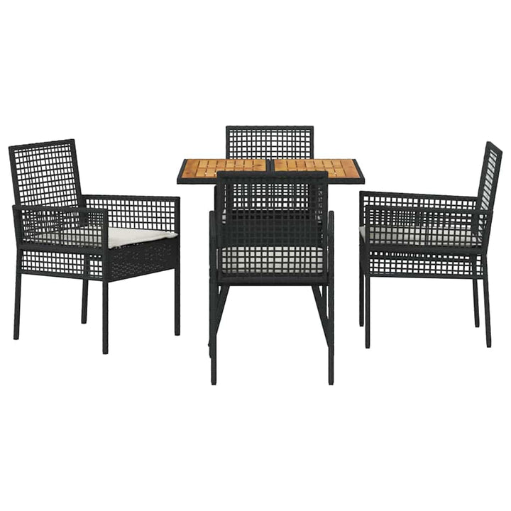 Have Spisebordssæt 5 pcs Sort Poly rattan