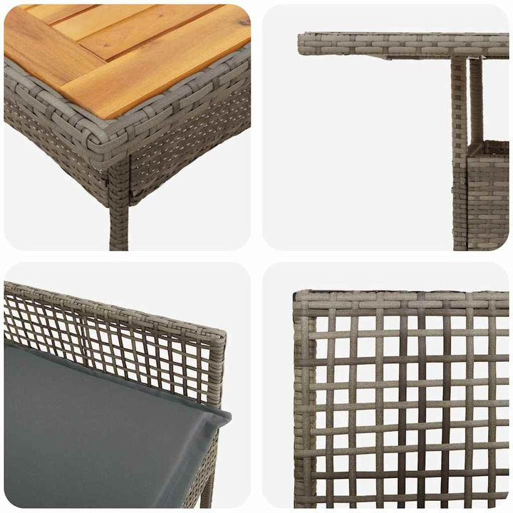 Have Spisebordssæt 3 pcs Grå Poly rattan