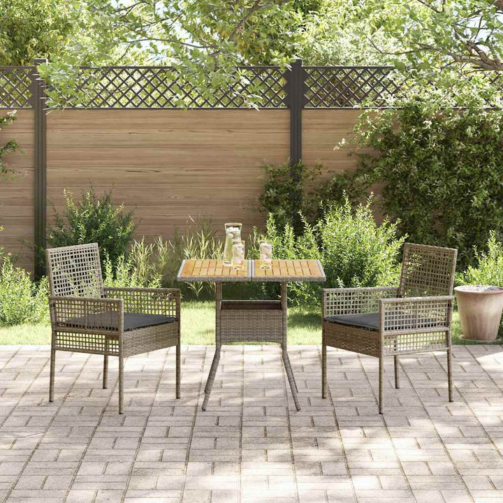 Have Spisebordssæt 3 pcs Grå Poly rattan