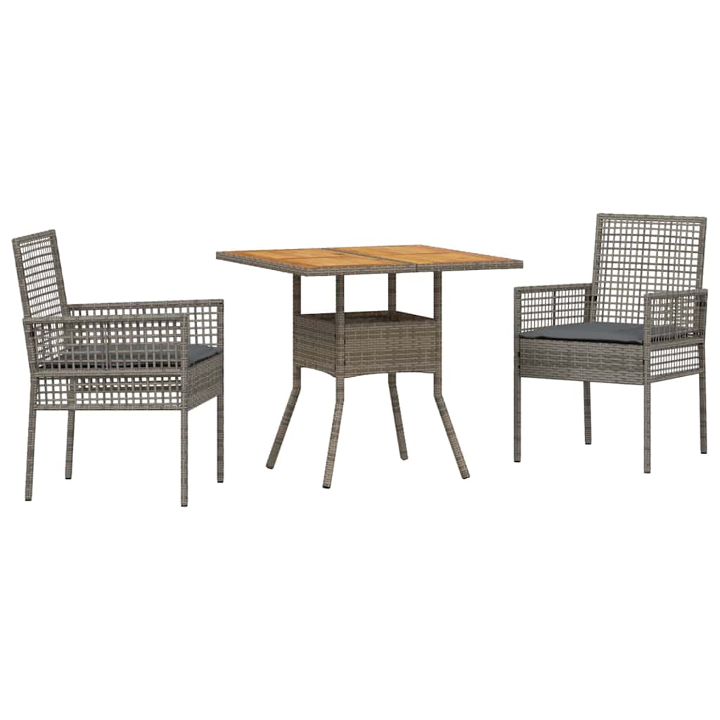 Have Spisebordssæt 3 pcs Grå Poly rattan