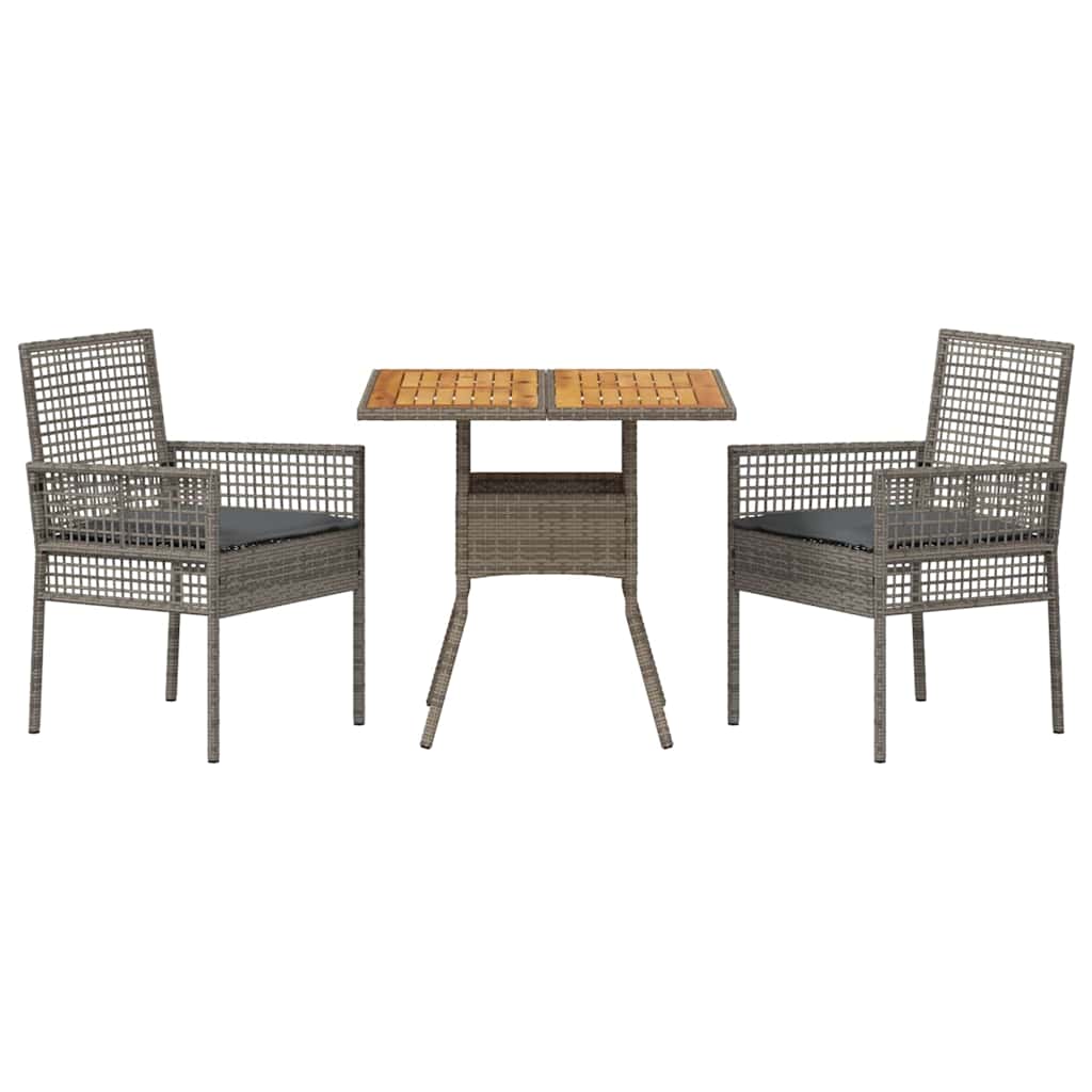 Have Spisebordssæt 3 pcs Grå Poly rattan