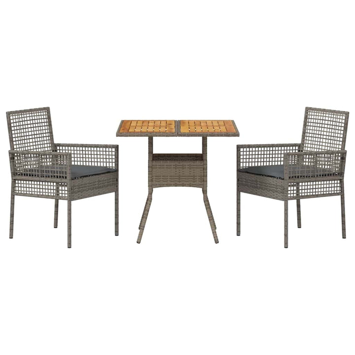Have Spisebordssæt 3 pcs Grå Poly rattan