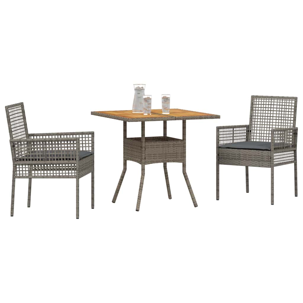 Have Spisebordssæt 3 pcs Grå Poly rattan